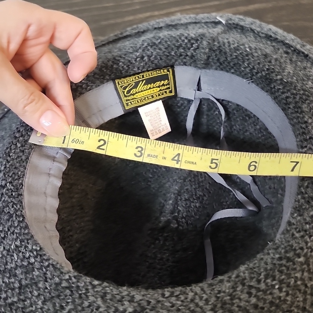 Callana Grey Wool Fedora Hat Nwt New Knit Millinery - Picture 9 of 10
